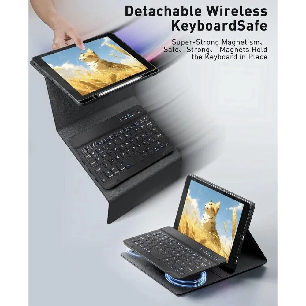 TUNKARMOR Keyboard Case For iPad Mini 7 A17 Pro Mini 6 8.3 In. W/ Mouse Magnetic